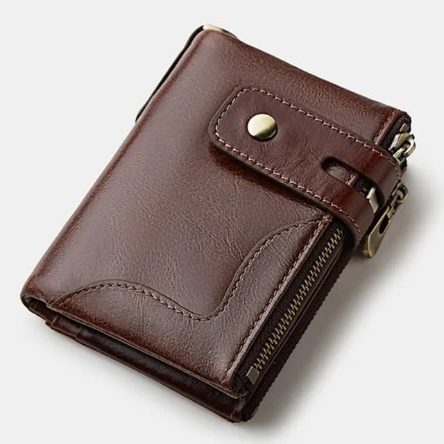 【LEEHER】雙11 多卡位錢包/拉鍊錢包/復古錢包/男短夾/零錢包/錢包/短夾/防盜刷錢包/