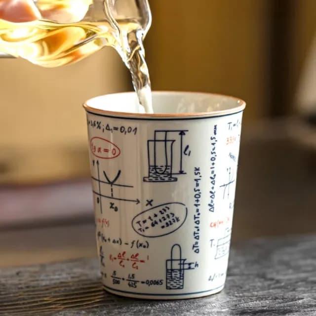 【學霸專用】陶瓷青花數學功夫茶杯(茶盞 陶瓷杯 泡茶杯 茶杯組 茶具 茶器 品茗杯 交換禮物)