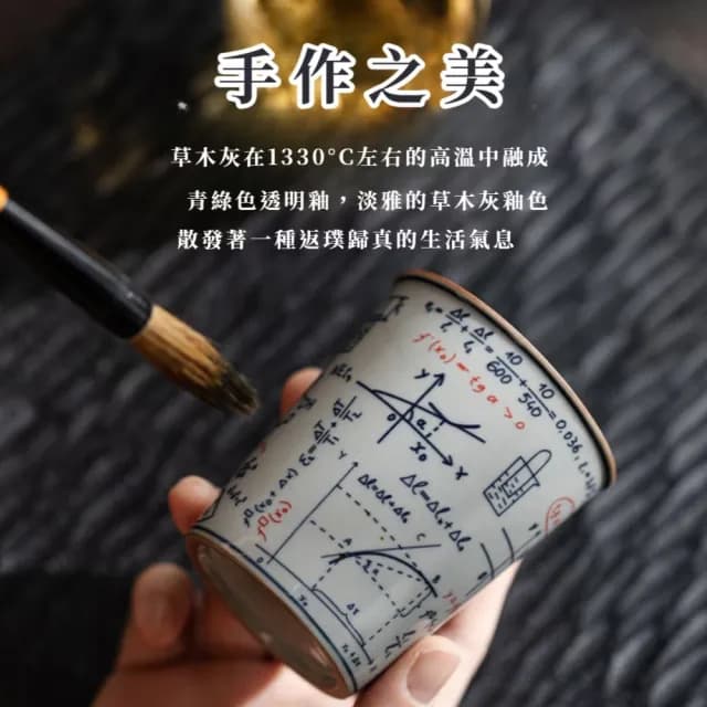 【學霸專用】陶瓷青花數學功夫茶杯(茶盞 陶瓷杯 泡茶杯 茶杯組 茶具 茶器 品茗杯 交換禮物)