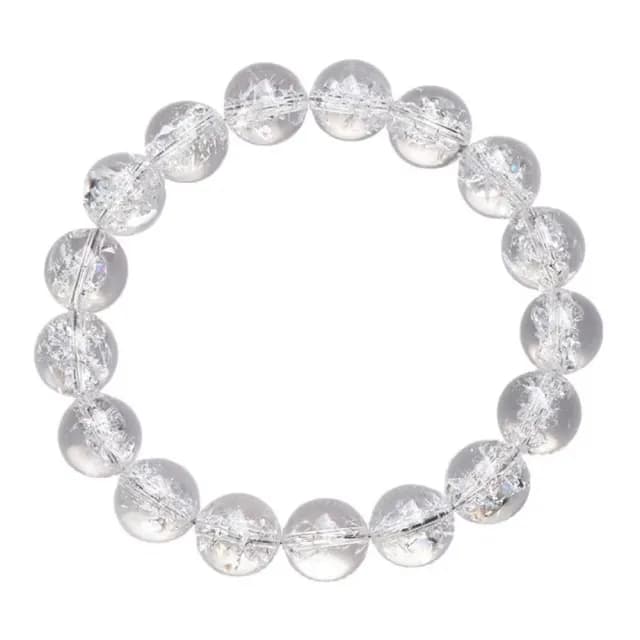 【晶之王】天然白水晶喜馬拉雅圓珠手鏈-10mm(能量 彩虹 手串 手珠 開運鍊 禮物 碎冰 拍照道具 飾品 氣質)