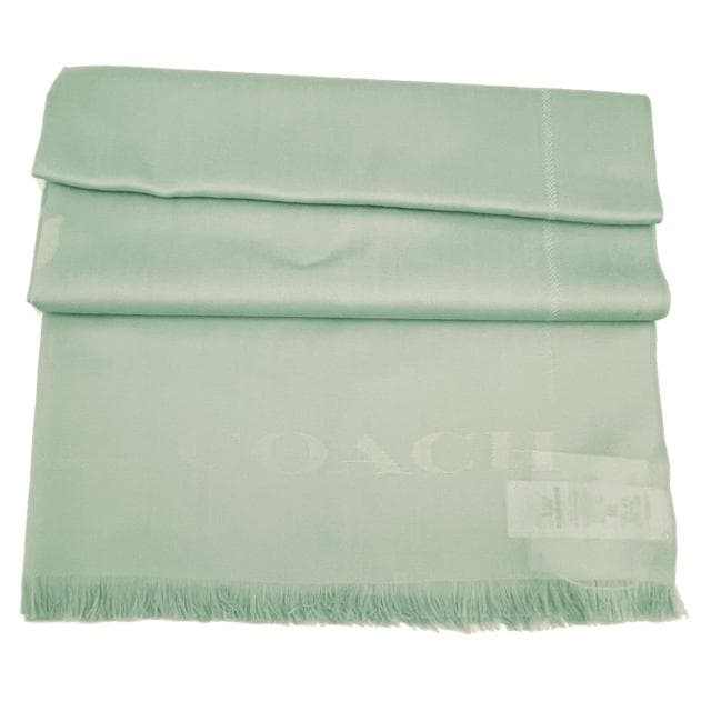 【COACH】大馬車 LOGO羊毛絲巾圍巾(芙蓉綠)