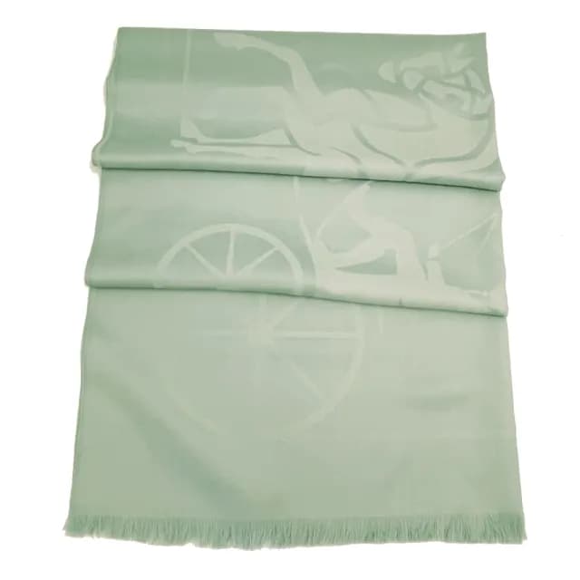 【COACH】大馬車 LOGO羊毛絲巾圍巾(芙蓉綠)