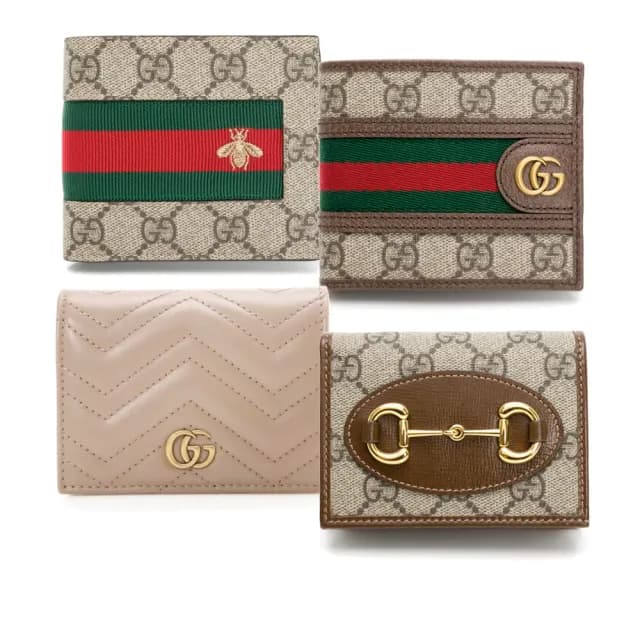 【GUCCI 古馳】1955/OPHIDIA經典老花對開短夾(多款多色選)