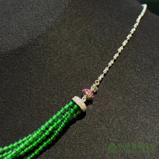 【Fubibaoding jeweler 富璧寶鼎珠寶】冰種小綠珠翡翠設計項鍊(天然A貨 冰種翡翠 送禮 母親節)