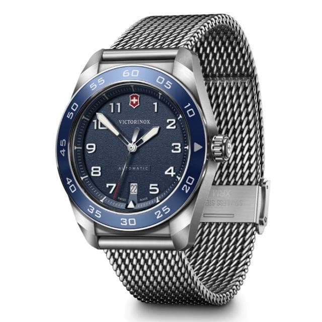 【VICTORINOX 瑞士維氏】Swiss Army 啞光 浮雕數字 機械錶 男錶 送禮 禮物推薦(VISA-242045)