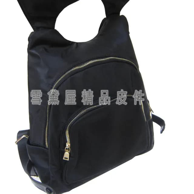 【SNOW.bagshop】情人節禮物 真皮 後背包中小型容量(真皮包包 多功能8吋平板專櫃超輕量防水水晶布+牛皮革材