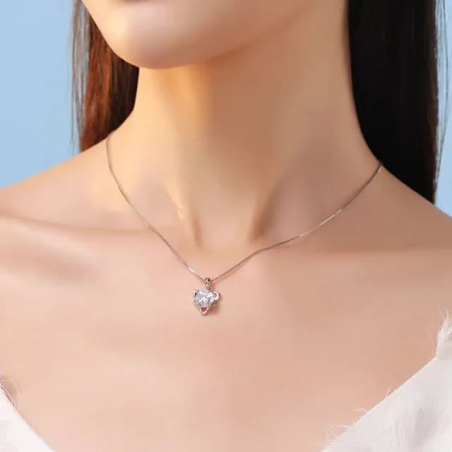 【LEEHER】女生/項鍊/鋯石/十二星座/飾品/銀飾/鎖骨鏈/S925純銀/純銀項鍊/女生項鍊/1克拉項鍊/