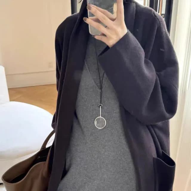 【LEEHER】女生/項鍊/放大鏡/男生項鍊/長項鍊/吊墜/設計感/毛衣項鍊/嘻哈項鍊/情侶項鍊/黑繩項
