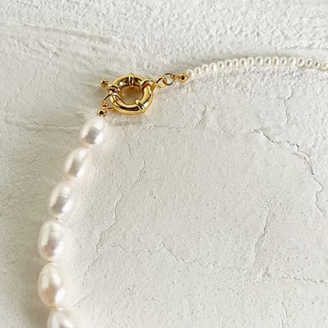 【MoonDy】項鍊 飾品 女生項鍊 巴洛克珍珠 珍珠項鍊 穿搭配件 歐美項鍊 串珠項鍊 高級感 百搭