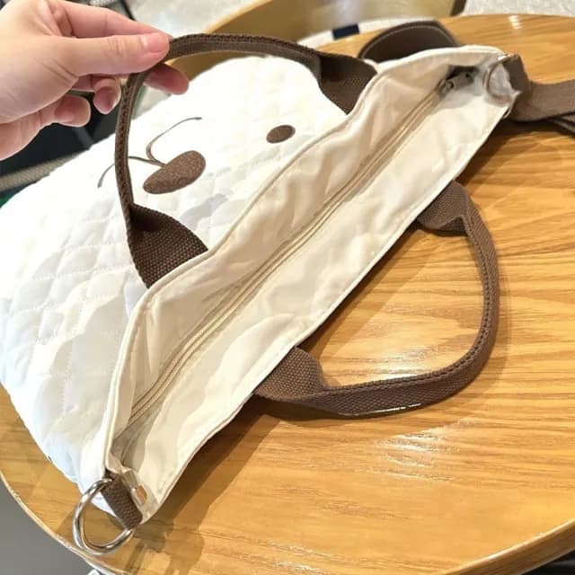 【KT DADA】情人節禮物 七夕 多功能 大容量包包 刺繡 媽媽包 外出包 小熊包 單肩包 包包 手提包 肩包 斜背
