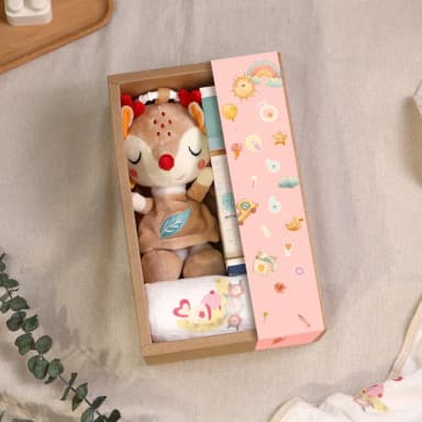 【Qbibiya】☆蛇年限定☆萌萌小禮盒◆蛇奇寶貝奶瓶+音樂拉鈴+純棉肚圍(滿月彌月新生兒生日禮)