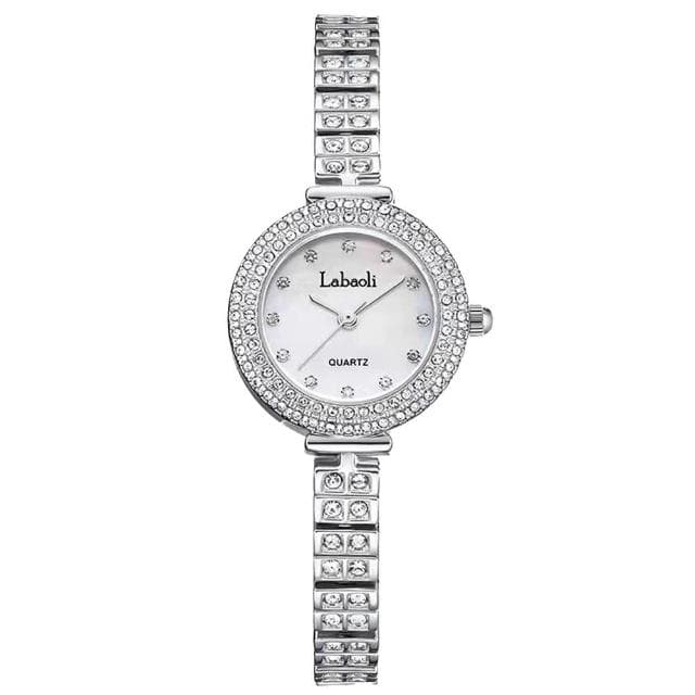 【Labaoli 娜寶麗】璀璨水鑽 典雅 手鍊式 名媛 腕錶 LA125