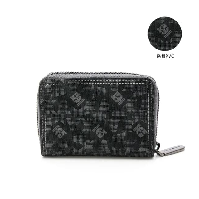 【金安德森】Genevieve 經典老花拉鍊零錢包(碳黑)
