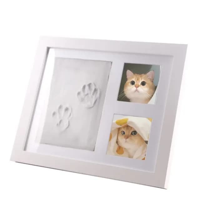 【回憶點滴】DIY寵物掌印紀念相框(手印 腳印 黏土相框 寶寶相框 周歲 貓狗 裝飾品 手做 勞作 擺飾 照片)