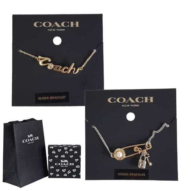 【COACH】COACH聯合款式手鍊手環多款可選(花瓣/迴紋針/鎖頭/字母/鑲鑽/贈原廠紙袋紙盒/送禮)
