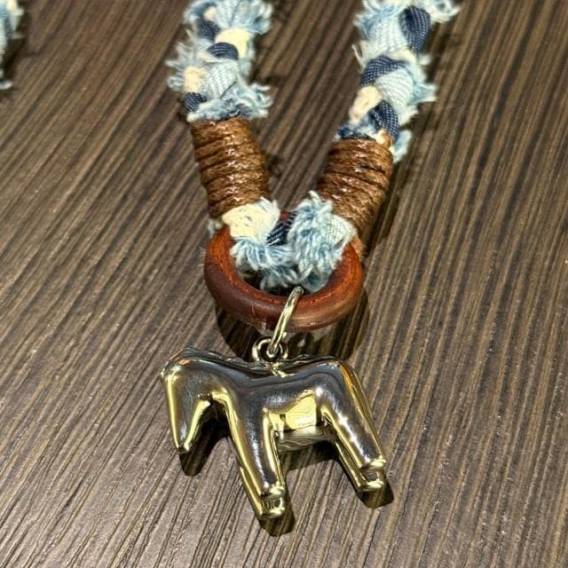 【KT DADA】木馬 小馬 牛仔 手工編織 飾品 生肖項鍊 設計感 項鍊 長項鍊 情侶項鍊 女生項鍊 禮物 毛衣項鍊