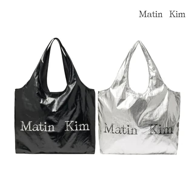 【MATIN KIM】官方旗艦 MATIN亮面子母購物袋(多款任選)