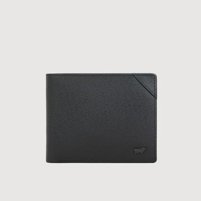 【BRAUN BUFFEL 德國小金牛】台灣總代理 斯萊特-A 8卡男夾-黑色(88父親節禮物 男包皮夾/BF565-313-BK)