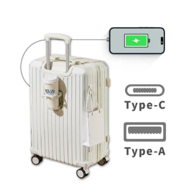 【路比達】20吋升級款雙充電孔密碼鎖行李箱(防刮行李箱、拉桿箱、行李箱、旅行箱)