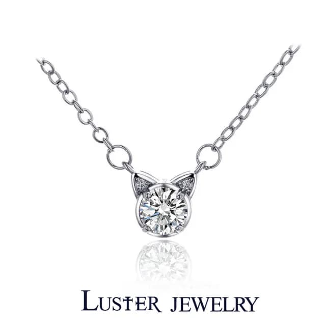 【Luster】情人節禮物!現貨速遞!貓咪 30分 D/VS 培育鑽 鑽石項鍊(小資族自用送禮最佳選擇)