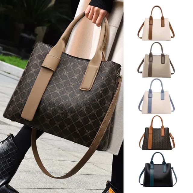 【LEEHER】手提包/水桶包/水晶包/菱格包/大容量包包/黑色包包/日系包包/幾何菱格包/磨砂手