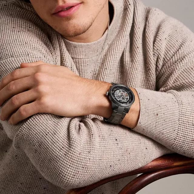 【FOSSIL】Townsman 爵士鏤空機械錶 男錶 手錶-44mm 禮物 送禮 推薦(ME3268)