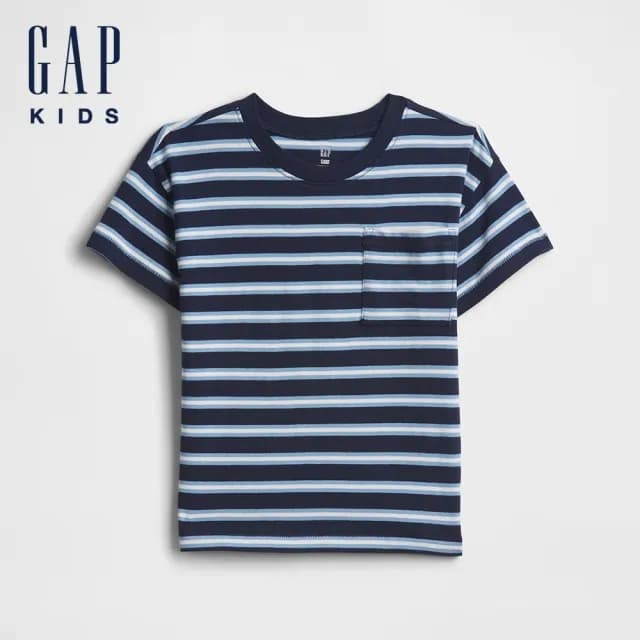 【GAP】男幼童裝 圓領短袖T恤-海軍藍(707167)