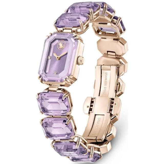 【SWAROVSKI 施華洛世奇】Millenia八角切割水晶腕錶 方形時尚女錶 母親節送禮推薦 紫色(5722364)