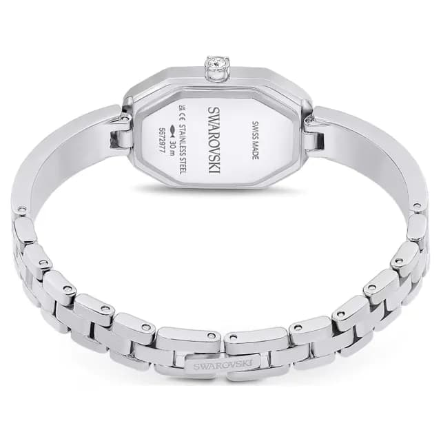 【SWAROVSKI 施華洛世奇】Dextera Bangle 多邊形方錶 精緻女錶 母親節優惠 禮物推薦30.5x19mm(5672977)