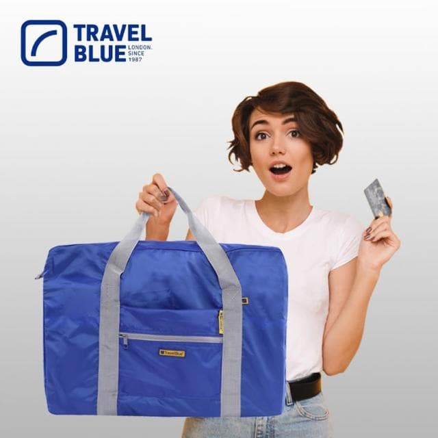 【Travel Blue 藍旅】旅行大容量摺疊手提袋 48L(行李袋)