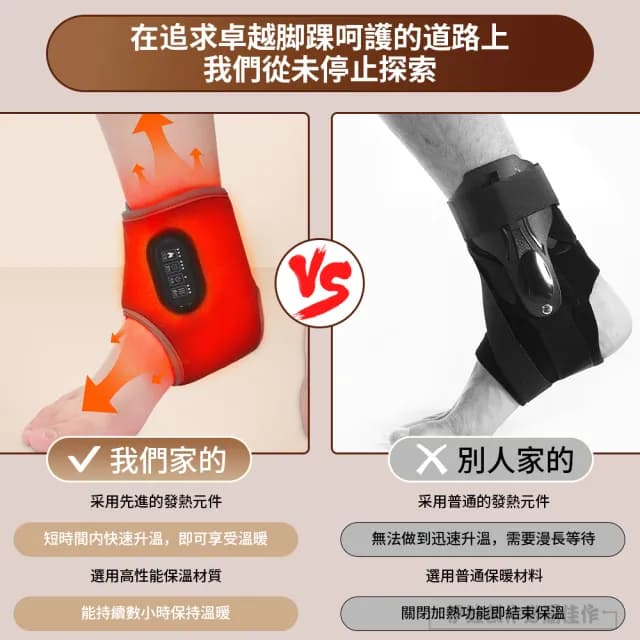 【伊德萊斯】電熱保暖震動按摩護踝 腳踝扭傷熱敷護具 冬季防寒發熱帶(加熱護踝 交換禮物)