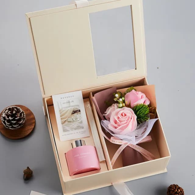 【YING SHUO】買一送一 香薰花藝禮盒 擴香瓶套組(香皂花 七夕 聖誕節 生日 教師節禮物)