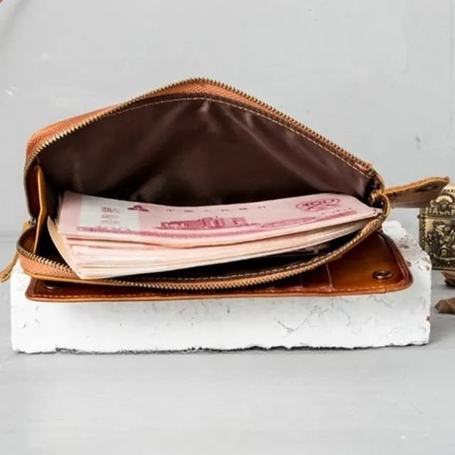 【LEESA】雙11 長款錢包\長夾\錢包\手拿包\手挽包\多功能包包\牛皮包\多卡位錢包\男錢