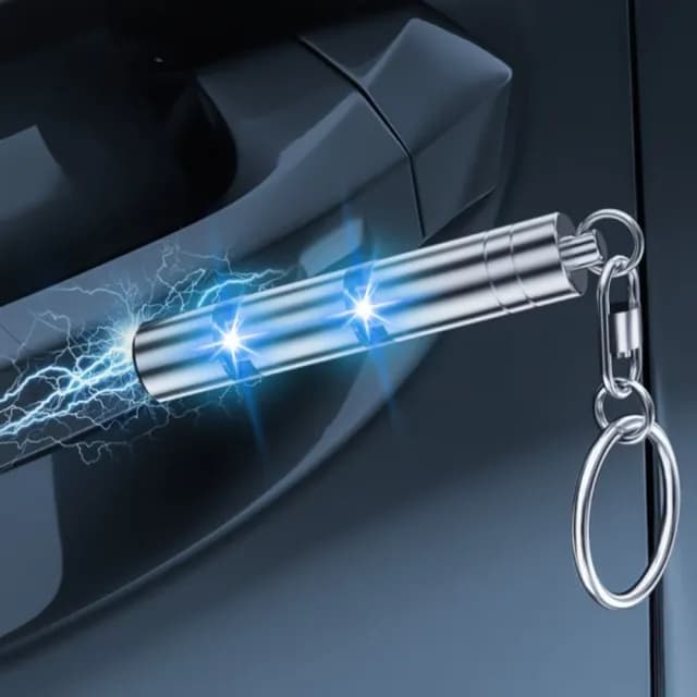 【一步消除】父親節禮物 升級版發光顯示靜電消除器(靜電釋放器 消除靜電 車用去靜電棒 防靜電鑰匙扣 交換禮
