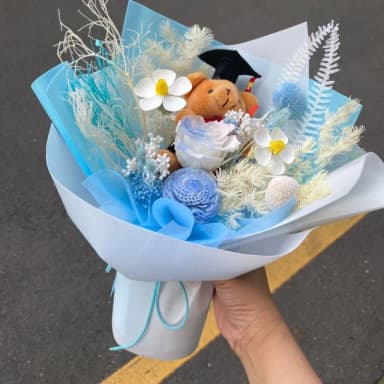 【GXS】畢業花束 小熊花束 永生花 花束(畢業花束 畢業禮物)