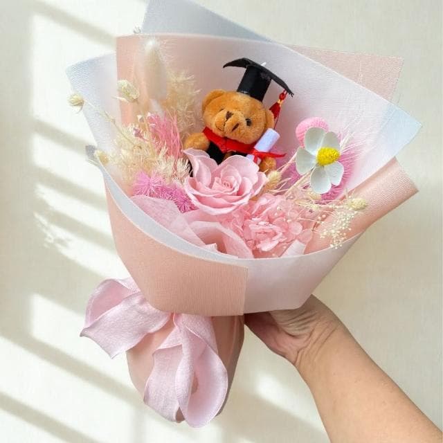 【GXS】畢業花束 小熊花束 永生花 花束(畢業花束 畢業禮物)
