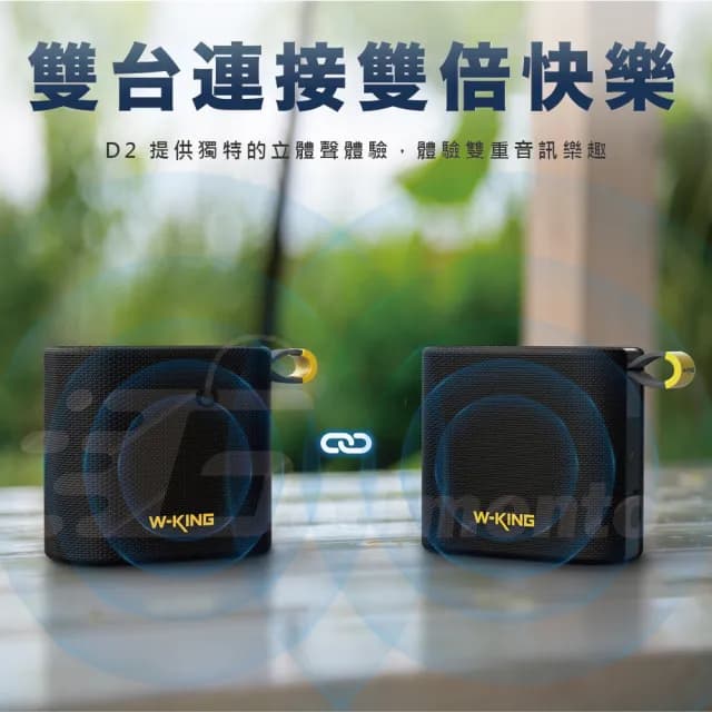 【W-KING】D2 超輕便隨身音響 藍芽喇叭(支持TF/FM/AUX模式)