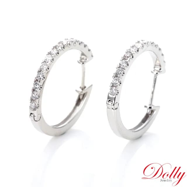 【DOLLY】0.45克拉 天然鑽石 F/VS2 18K金鑽石耳環(母親節 長輩送禮 交換禮物首選)