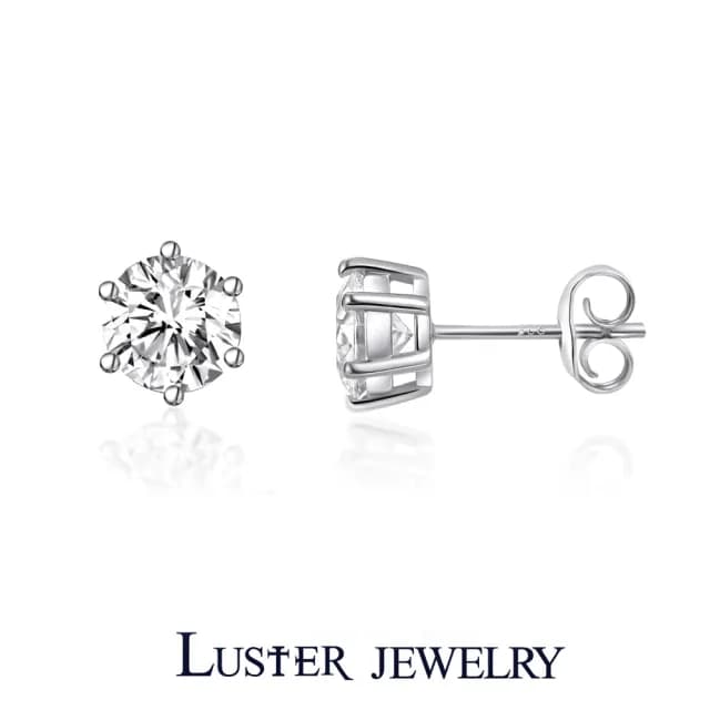 【Luster】情人節禮物!現貨!10分 D/VS 培育鑽 純銀 鑽石耳環(培育鑽石X2總重0.20ct)