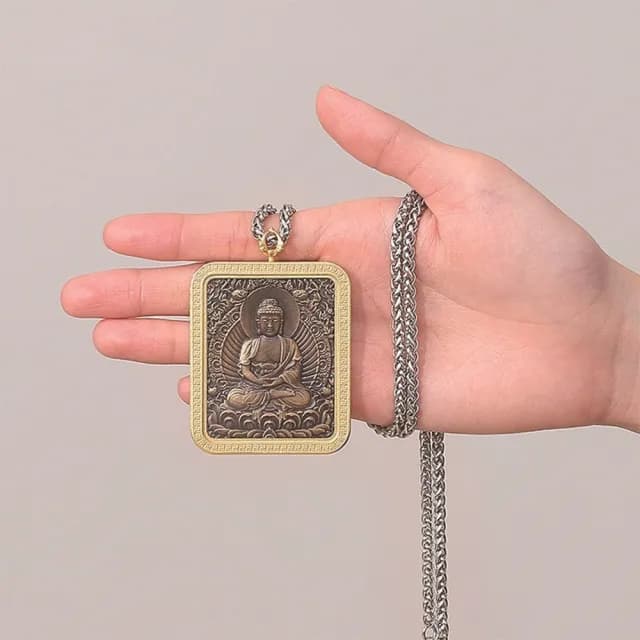 【KT DADA】情人節禮物 鈦鋼項鍊 浮雕項鍊 佛像項鍊 避邪擋煞 阿彌陀佛 吊墜項鍊 護身項鍊 復古項鍊 保平安