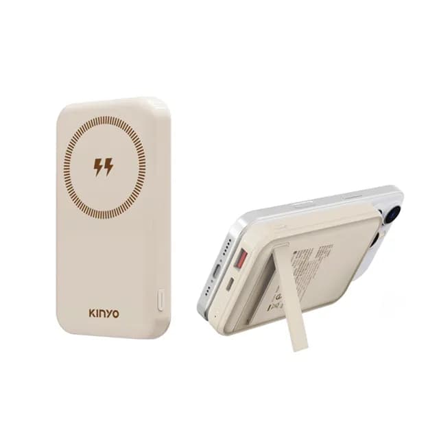 【KINYO】WH標示 10000mAh 20W快充 Magsafe無線磁吸行動電源(NKPB-4342MT TypeC/蘋果/支架)