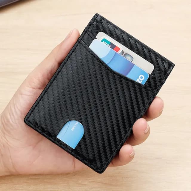 【LEESA】雙11 碳纖維紋\美金錢夾\薄錢包\防盜刷錢包\手機錢包\信用卡包\韓國錢包\錢包\皮夾\短