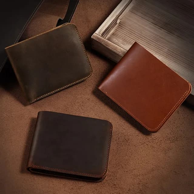 【LEESA】雙11 錢包\短夾\瘋馬皮錢包\皮夾短夾\美金皮夾\牛皮短夾\禮物\錢包