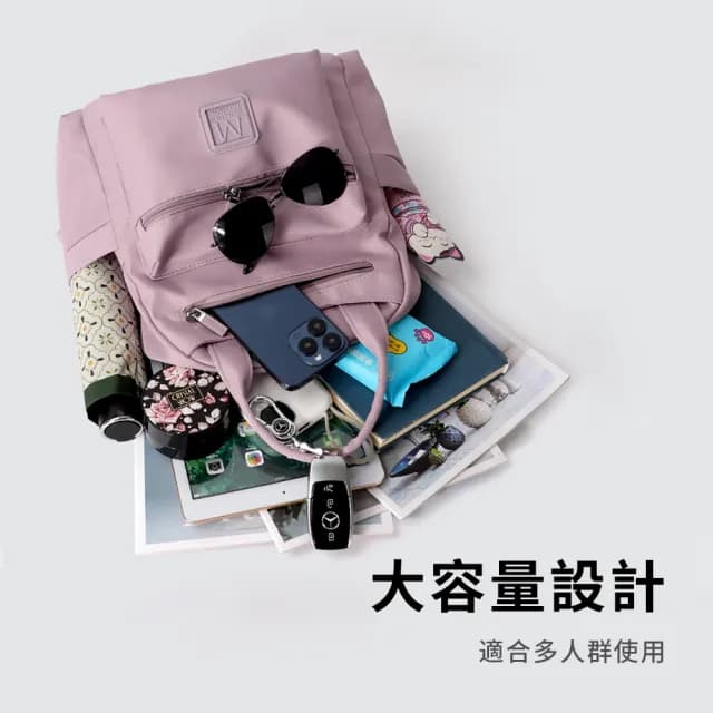 【SUNORO】父親節禮物 日雜同款蓬蓬雙肩包 防潑水學生書包 大容量防盜女士後背包 多隔層收納旅行包 防水包