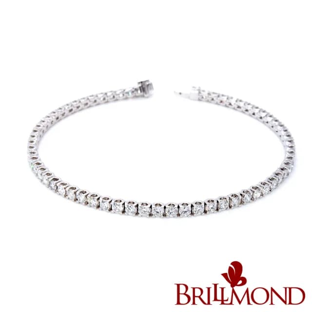 【BRILLMOND】2.2克拉 PT950鉑金 四爪 天然鑽石手鍊(天然鑽石總重2.2克拉)