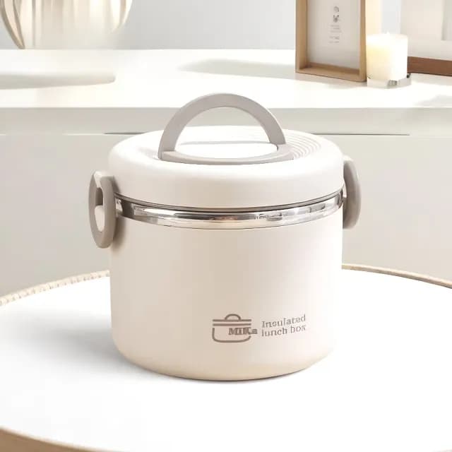 【日居】MiKa304不鏽鋼雙層保溫飯盒-1150ml(附餐具 分層分格 手提便當盒 午餐盒 分隔飯盒 學生 上班族)