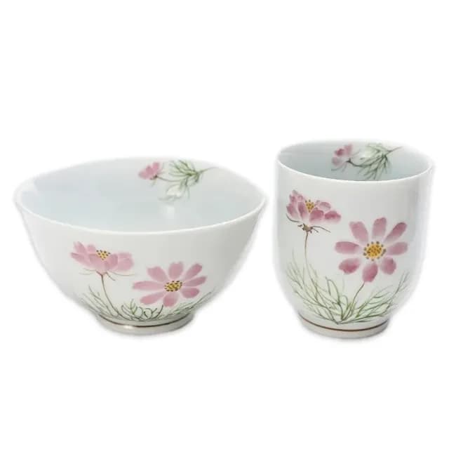 【TACHIKICHI 橘吉】波斯菊茶碗・湯吞組(母親節禮物)