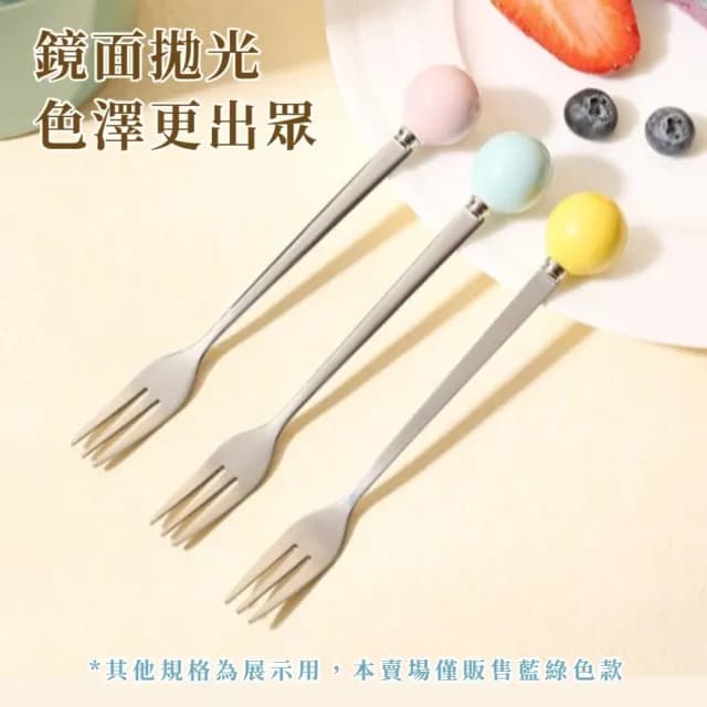 【多巴胺罐】不鏽鋼水果叉子4支+陶瓷收納罐(陶瓷罐 餐具 鋼叉 甜點叉 蛋糕叉 小叉子 水果簽子 置物罐)