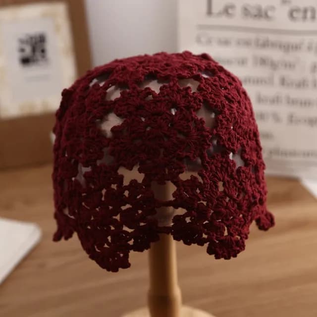 【巴黎精品】現貨秒發 針織毛帽(勾花編織薄款鏤空女帽子情人節生日禮物6色p1aa2)