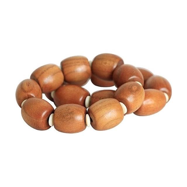 【Penny珮妮】復古桃木桶珠手鍊1入18*17mm(母親節 父親節 送男友 交換禮物  生日禮 情人節 尾牙 新年 結婚)